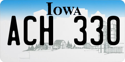 IA license plate ACH330