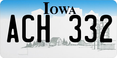 IA license plate ACH332