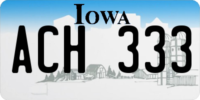 IA license plate ACH333