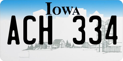 IA license plate ACH334