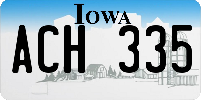 IA license plate ACH335