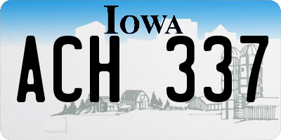 IA license plate ACH337