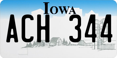 IA license plate ACH344