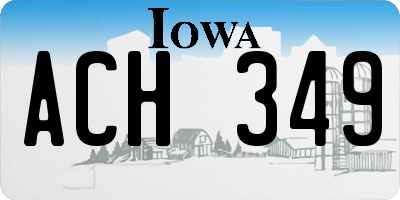 IA license plate ACH349
