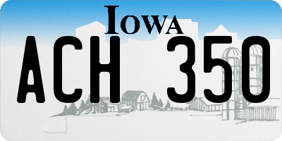 IA license plate ACH350
