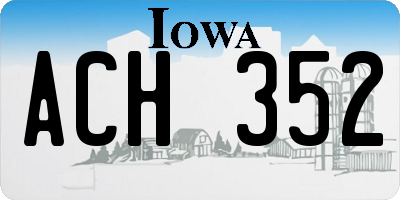 IA license plate ACH352