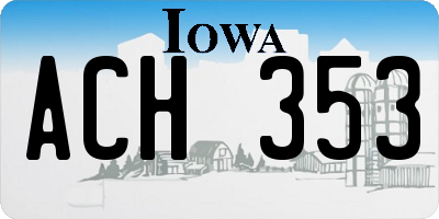 IA license plate ACH353