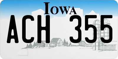 IA license plate ACH355
