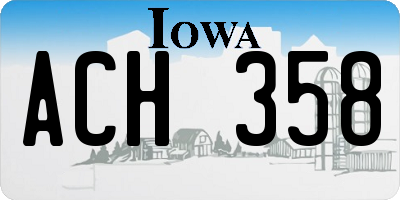 IA license plate ACH358