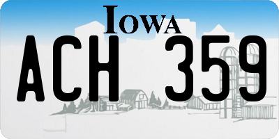 IA license plate ACH359