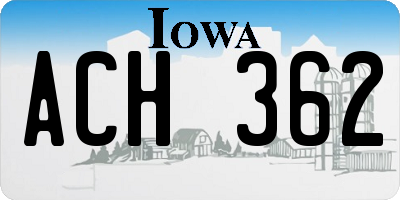 IA license plate ACH362