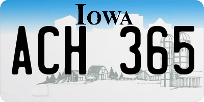 IA license plate ACH365