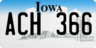 IA license plate ACH366
