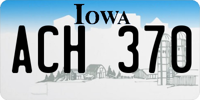 IA license plate ACH370