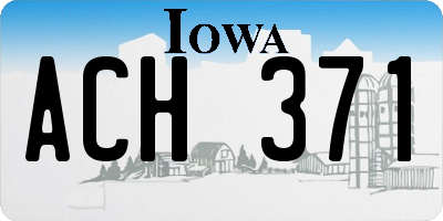 IA license plate ACH371