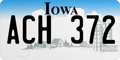 IA license plate ACH372
