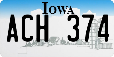 IA license plate ACH374