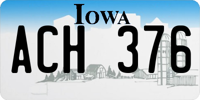 IA license plate ACH376