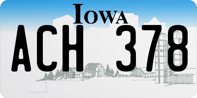 IA license plate ACH378