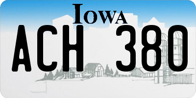 IA license plate ACH380
