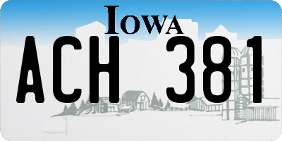 IA license plate ACH381