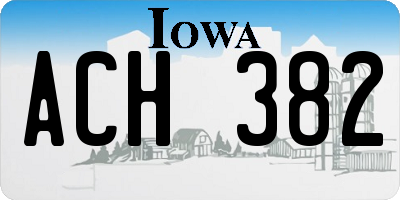 IA license plate ACH382