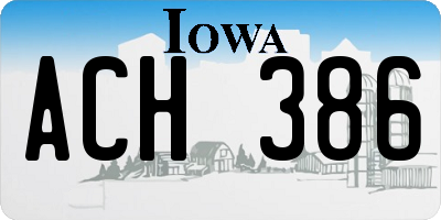 IA license plate ACH386