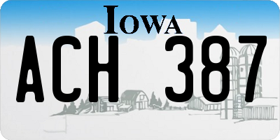 IA license plate ACH387