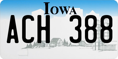 IA license plate ACH388