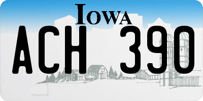 IA license plate ACH390