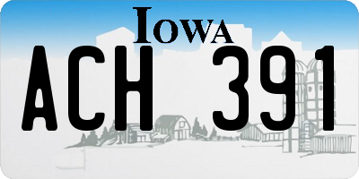 IA license plate ACH391