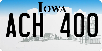 IA license plate ACH400