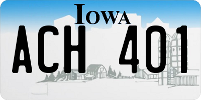 IA license plate ACH401