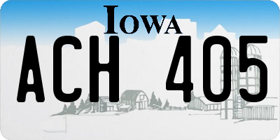 IA license plate ACH405