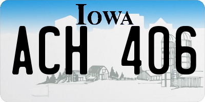IA license plate ACH406