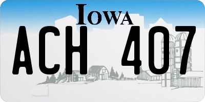 IA license plate ACH407