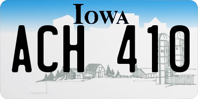 IA license plate ACH410