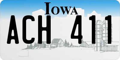 IA license plate ACH411