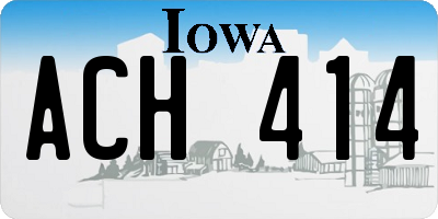 IA license plate ACH414