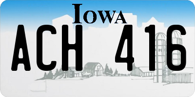 IA license plate ACH416