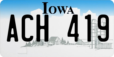 IA license plate ACH419