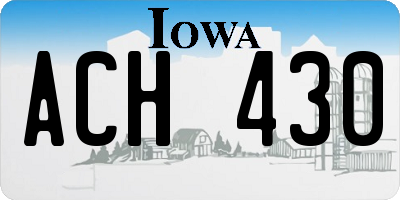 IA license plate ACH430