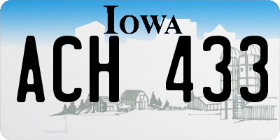 IA license plate ACH433