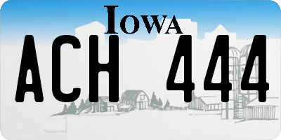 IA license plate ACH444