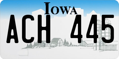 IA license plate ACH445
