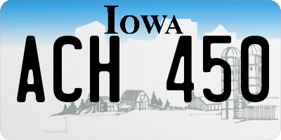 IA license plate ACH450