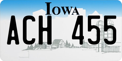 IA license plate ACH455