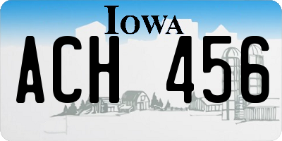 IA license plate ACH456