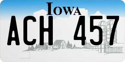 IA license plate ACH457