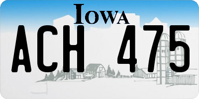 IA license plate ACH475